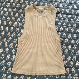 Zara ribbed tank - cream/beige color, size small